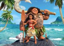 La principessa Vaiana e il semidio Maui in una scena del film d'animazione Oceania