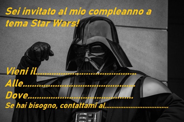 Invito festa a tema Star Wars da stampare